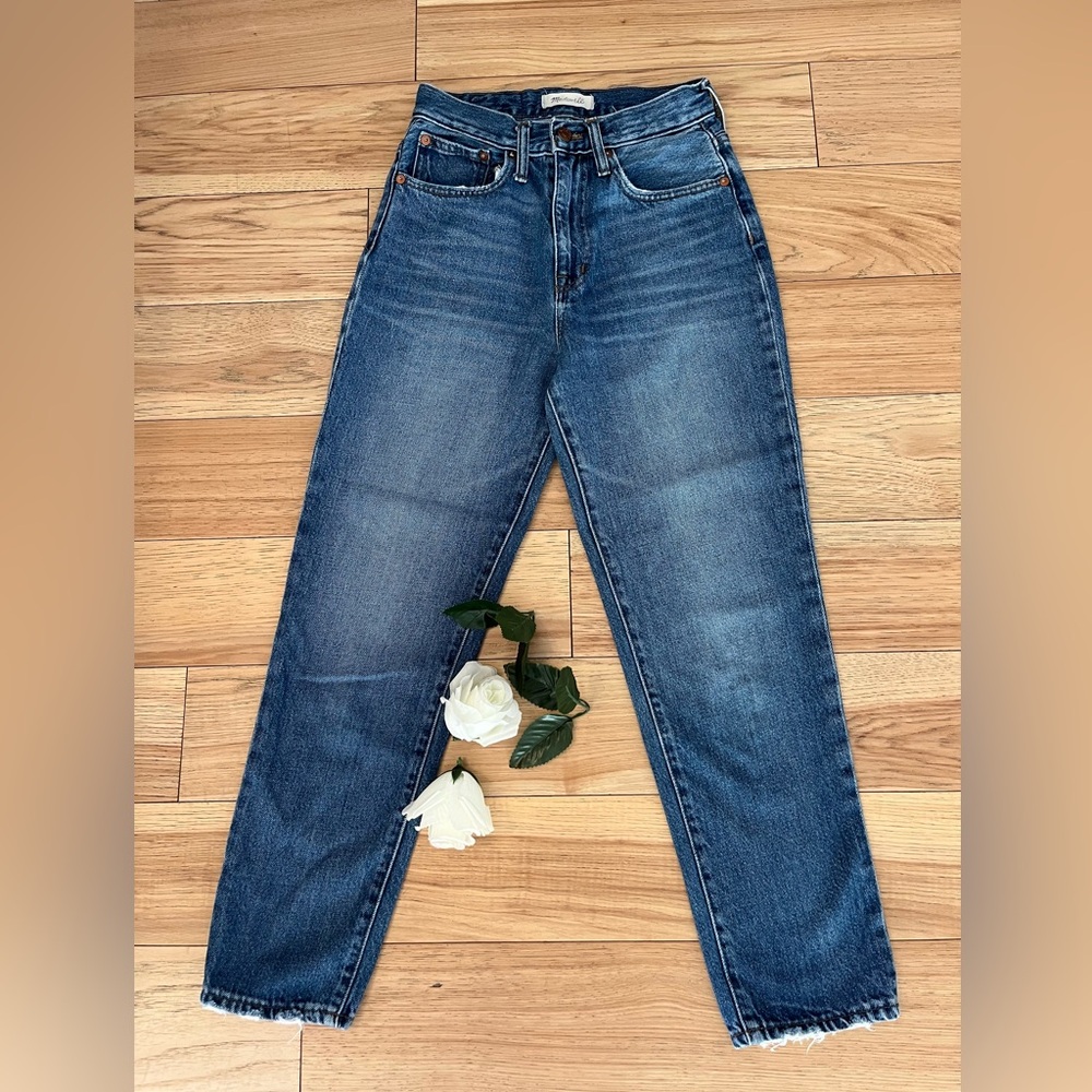 Madewell The Mom Jean Size 24 High Rise Straight Leg Blue Denim
